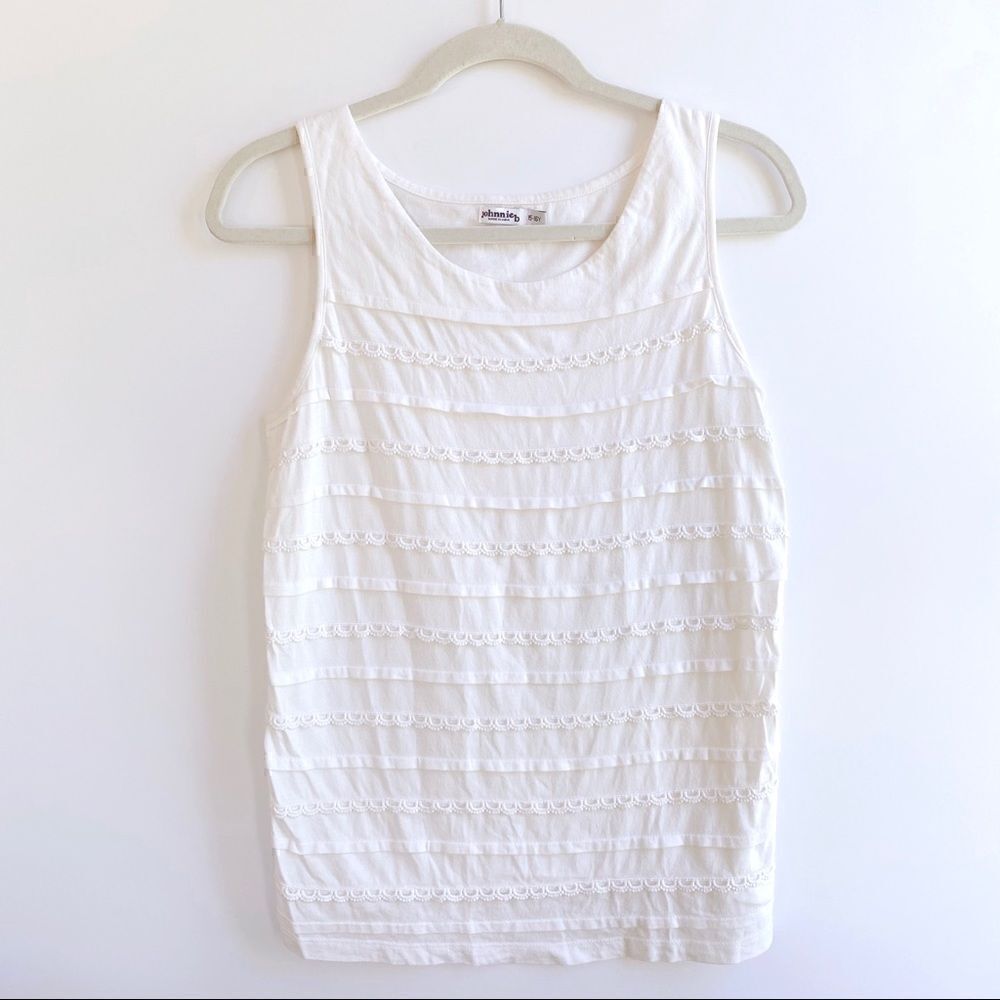 Johnnie B. Mini Boden Girl’s Sleeveless White Lace Top 15-16